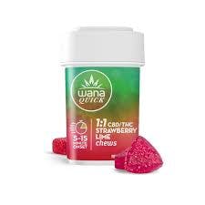 Wana Quick Chews Strawberry Lime CBD/THC 1:1 10mg 10pk