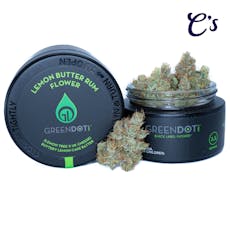 | Green Dot Flower | Pre-Pack 1/8th | Lemon Butter Rum (Lemon Tree x UK Cheese)