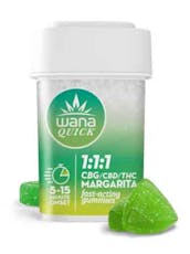 Wana 100mg Margarita 1:1:1 CBG:CBD:THC Quick Gummies