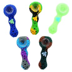 4.25" Silicone Pipe W/ Glass Bowl