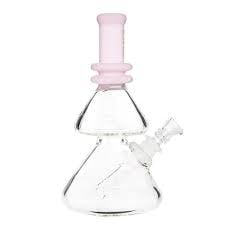 Biohazard - 8" Double Stacked Beaker Bong - Pink