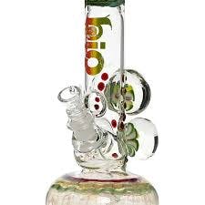 Biohazard - 12" Flower Marble Bong - Rasta