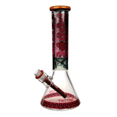 Lookah - Tattoo Beaker Bong - Red