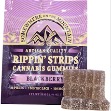 Blackberry "Rippin' Strips" Gummies, 100mg THC