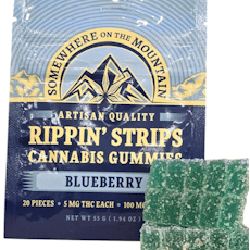 Blueberry "Rippin' Strips" Gummies, 100mg THC