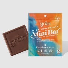 Gron Milk Chocolate Sea Salt Mini Bar 1:1 Daytime Sativa - 100mg