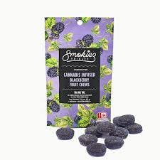 Smokiez 10pc Blackberry 1:1 Sweet Fruit Chews - 100mg