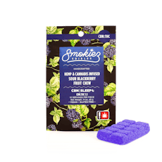 Smokiez 1pc Blackberry 1:1 Sour Fruit Chews - 100mg