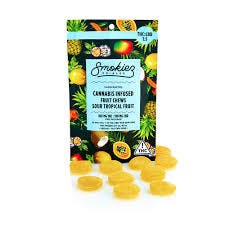 Smokiez 10pc Tropical Fruit 1:1 Sour Fruit Chews