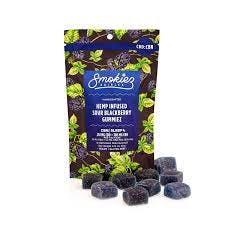 Smokiez 10pc Blackberry 1:1 Sour Fruit Chews - 100mg