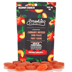 Sour Peach (S) - 1000mg Fruit Chews - Smokiez