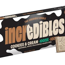 Cookies & Cream (H) - (1:1 THC:CBD) 100mg Chocolate Bar - Incredibles