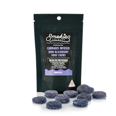 Smokiez 10mg Sour Blackberry Fruit Chews