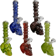 11" Soft Glass Skull Water Pipe