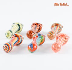 SirEEL | 5" Full Linework Stripe Spoon Pipe (Assorted Colors)