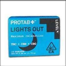 Level | Protab Lights Out (THC/CBN/CBG) | 10 Tablet Pack