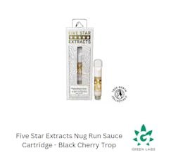 (REC) Five Star Extracts - 0.5g Nug Run Sugar Sauce Cartridge - Black Cherry Trop