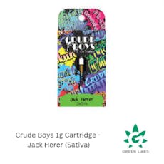 (REC) Crude Boys 1g Cartridge - Jack Herer (Sativa)