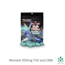(REC) Monster 200mg Gummies - Blueberry Bliss (1:1 CBN)