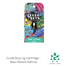 (REC) Crude Boys 1g Cartridge - Maui Wowie (Sativa)