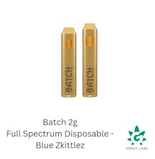 (REC) Batch 2g Full Spectrum Disposable - Blue Zkittles (Indica)