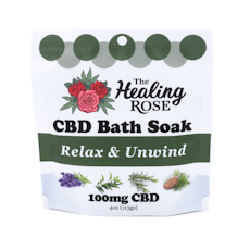 CBD Bath Soak | Relax & Unwind 4oz | 100mg CBD | The Healing Rose