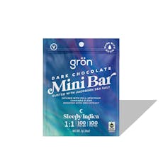 1:1 Sea Salt Dark Chocolate Mini Bar - Sleepy Indica (100mg THC/100mg CBN)
