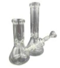 12" Clear Beaker Bong with 3 Pinch Ice Catcher | Downstem and Bowl included