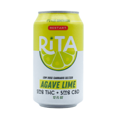 RESTART Rita Delta 9 THC 5MG + CBD 5MG Seltzer Agave Lime 12oz / Single Can