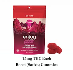 Enjoy Hemp Live Rosin THC Gummies 15mg/40 Count / Boost (Sativa)