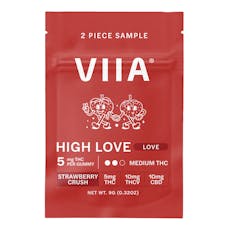 VIIA | Gummies | 5mg | THC + THCV + CBD | High Love | Strawberry Crush / 2 Count