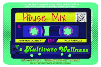 Kultivate Wellness House Mix Premium THCA Hemp Flower Pre-Roll (Hybrid)