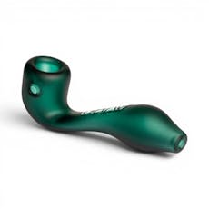 Grav Glass Sandblasted Mini Sherlock Hand Pipe / Lake Green