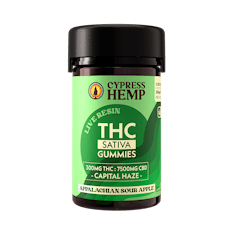 Cypress Hemp VA Legal 25:1 500mg:20mg CBD:THC Capital Haze Sour Apple Sativa Gummies