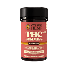 Cypress Hemp VA Legal 25:1 500mg:20mg CBD:THC Blue Dream Wetland Watermelon Hybrid Gummies