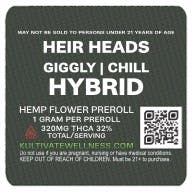 Kultivate Wellness Heir Heads Premium THCA Hemp Flower King Size Pre-Roll (Hybrid)