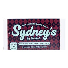 Sydney's Delta 9 THC 250MG Chocolate Bars / Dark Cookies & Mint