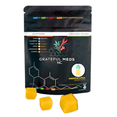 Grateful Meds NC - Pineapple Citrus - 10mg THC /25mg CBD + Functional Mushrooms