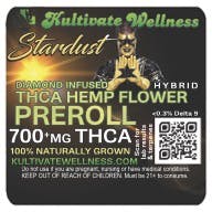 Kultivate Wellness Stardust Diamond Infused THCA Hemp Flower Snowcap Prerolls