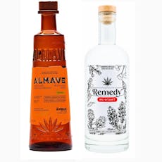 Almave Amber Non-Alcoholic Non-Tequila Spirit 23.7oz / Almave + THC Remedy 750mL