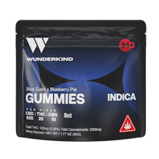 Wunderkind 25:1 CBD:THC:CBN Blue Zushi Indica Gummies 660mg / 5 Count