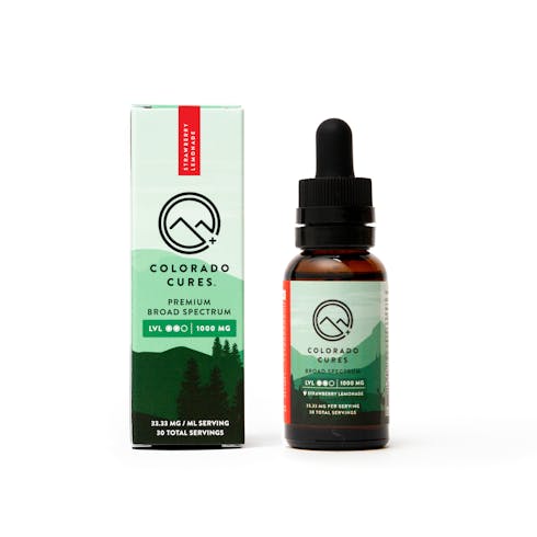 Colorado Cures - Tincture - Broad Spectrum Strawberry Lemonade 1000mg 30mL